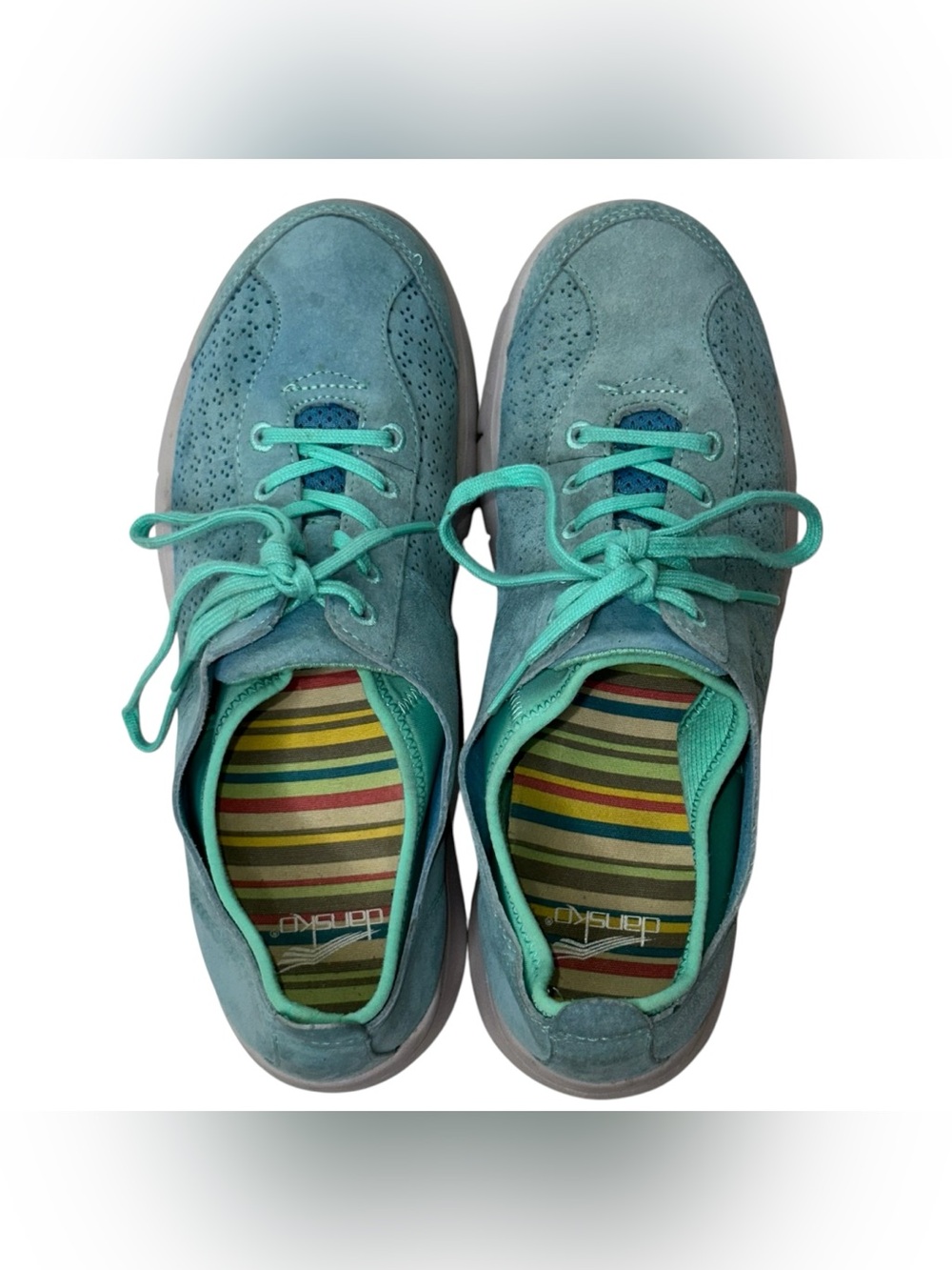 Dansko Elise Slip-resistant Teal Suede Sneakers Size 39